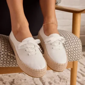 Alpargatas de plataforma con cordones Valencia para mujer