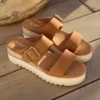 Sandalias de cuña con hebilla Diana para mujer