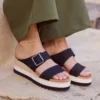 Sandalias de cuña con hebilla Diana para mujer