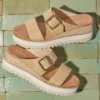 Sandalias de cuña con hebilla Diana para mujer